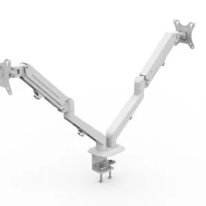 Gas Spring Dual Monitor Arm (White)