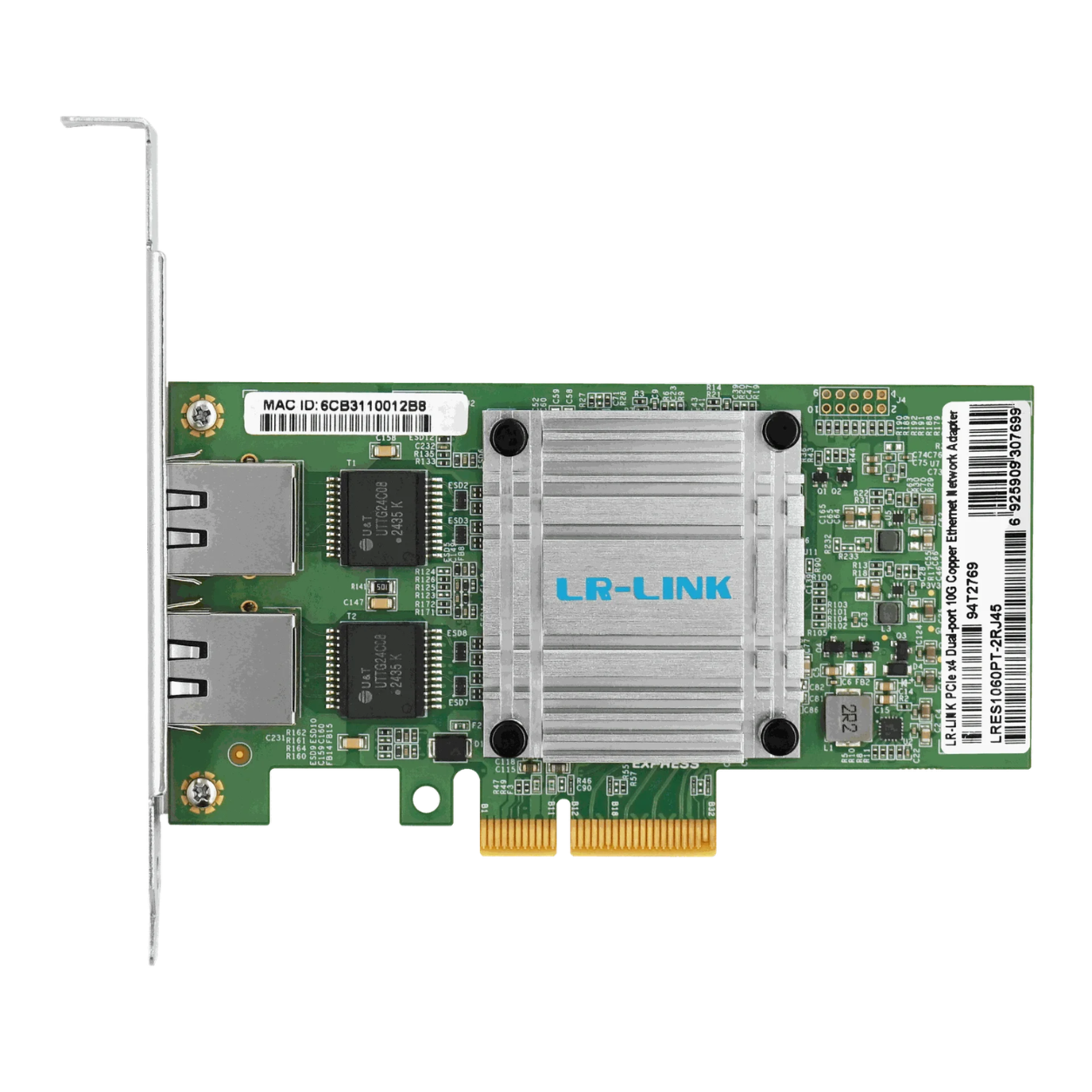 PCIe x4 Dual-Port RJ45 Adapter